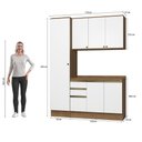 Ver imagem 4 de Armário de Cozinha Compacta 100% Mdf 170cm Nogueira/branco Celeste Kappesberg