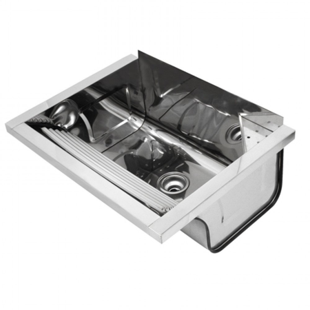 Tanque de Lavanderia Inox 35 Litros de Parede - Kit Completo - 1