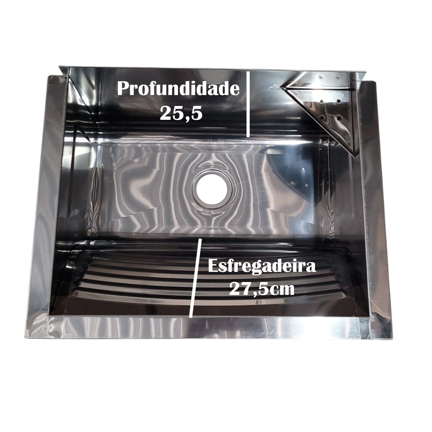 Tanque de Lavanderia Inox 35 Litros de Parede - Kit Completo - 4
