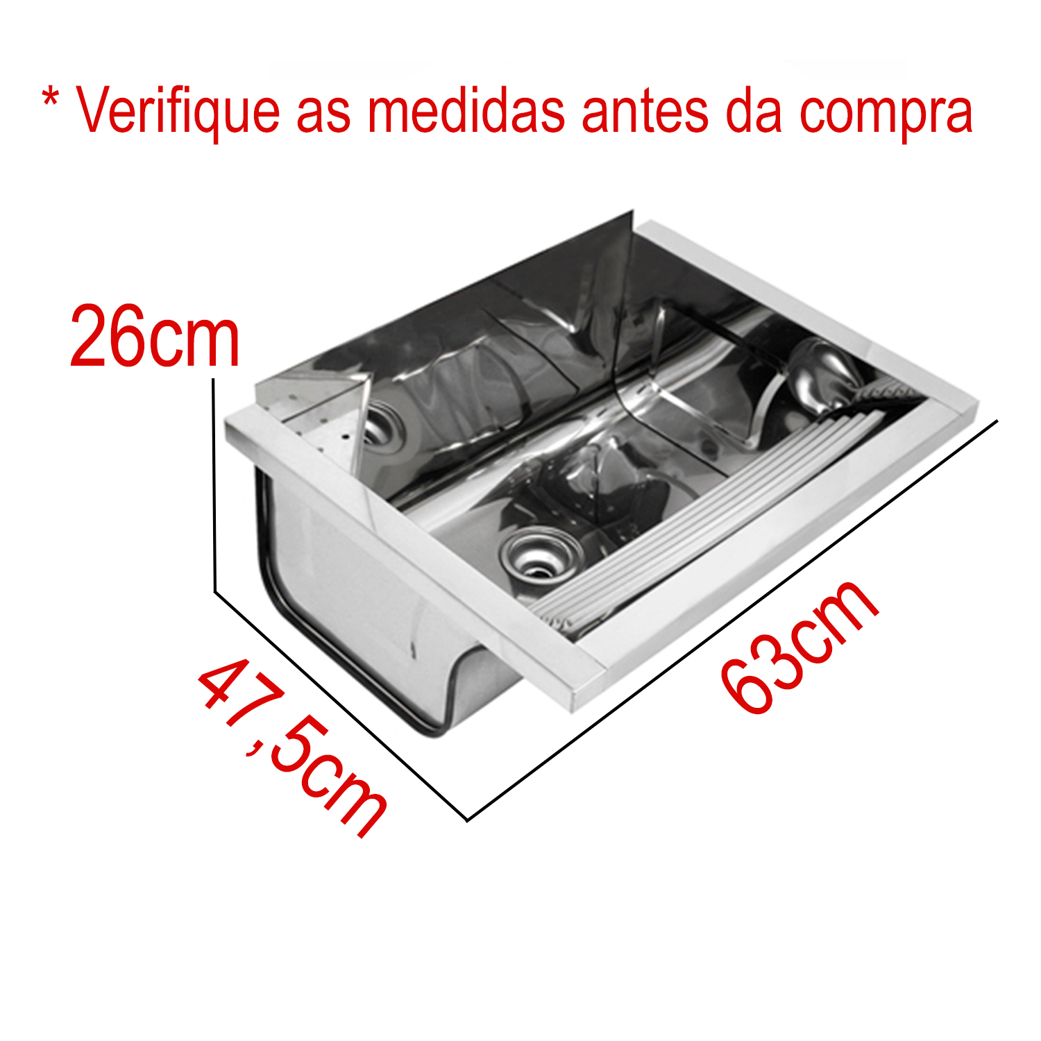 Tanque de Lavanderia Inox 35 Litros de Parede - Kit Completo - 2