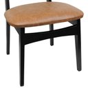 Ver mais imagens de Kit 2 Cadeiras Organik Encosto Anatômico com Telinha - Preto - Assento Estofado Corano Marrom Mescla