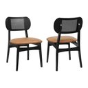 Ver imagem 1 de Kit 2 Cadeiras Organik Encosto Anatômico com Telinha - Preto - Assento Estofado Corano Marrom Mescla
