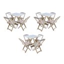 Ver imagem 1 de Kit 3 Conjuntos de Mesa Dobravel com 4 Cadeiras de Madeira 70x70 para Restaurante e Bar - sem Pintur