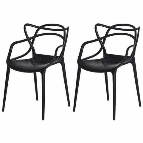 Kit 02 Cadeiras de Jantar Cozinha Área Externa Allegra Master Preta