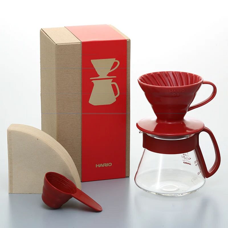 Kit Cafeteira em Cerâmica Hario V60-01 Vermelho - Vds-3012r - 6