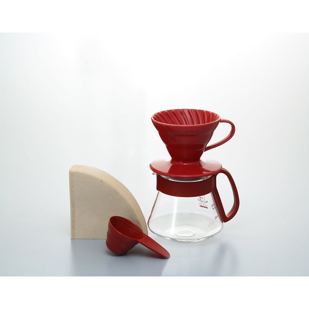 Kit Cafeteira em Cerâmica Hario V60-01 Vermelho - Vds-3012r - 2
