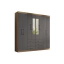 Ver imagem 1 de Guarda Roupa 8 Portas (2 C- Espelho) e 6 Gavetas Liverpool Jatobá-grafite