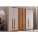 Ver imagem 1 de Guarda Roupa Casal 6 Portas e 4 Gavetas Denver Naturale-off White Rufato
