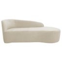 Ver imagem 2 de Recamier Curvo Orgânico 140cm 2 Lugares Lado Direito para Sala Estar Bouclé Paris Bege