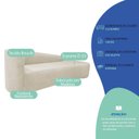 Ver imagem 5 de Recamier Curvo Orgânico 140cm 2 Lugares Lado Direito para Sala Estar Bouclé Paris Bege