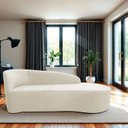 Ver imagem 1 de Recamier Curvo Orgânico 140cm 2 Lugares Lado Direito para Sala Estar Bouclé Paris Bege