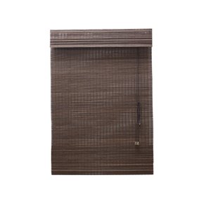 Persiana Bambu Romana Tabaco 100 (L) X 220 (A) cm Cortina Madeira C/ Bandô 1,00 x 2,20 Marrom Escuro