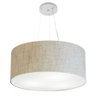 Lustre Pendente Cilíndrico Vivare Md-4188 Cúpula em Tecido 50x25cm - Bivolt - Rustico Bege - Bivolt - 1