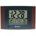 Ver imagem 1 de Relógio de Parede ou Mesa Digital Lcd Calendário Termômetro Madeira Escura Herweg 6438 Único