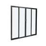 Porta de Correr em Alumínio 04 Folhas Vidros Temperados Preto - 210x200 - 1