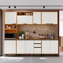 Ver imagem 1 de Cozinha Modulada Completa com Garrafeiro 260cm Ravena Poliman Móveis