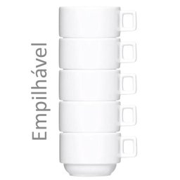 Xícara de Café com Pires 210ml Bar Hotel Germer em Porcelana Branca - 6