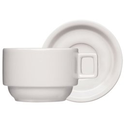 Xícara de Café com Pires 210ml Bar Hotel Germer em Porcelana Branca - 1