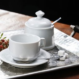 Xícara de Café com Pires 210ml Bar Hotel Germer em Porcelana Branca - 4