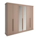 Ver imagem 2 de Guarda Roupa Casal 263cm 6 Portas em Mdf Espelho e 6 Gavetas Cor:avelã