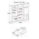 Ver imagem 4 de Guarda Roupa Casal 263cm 6 Portas em MDF Espelho e 6 Gavetas Cor:Avelã