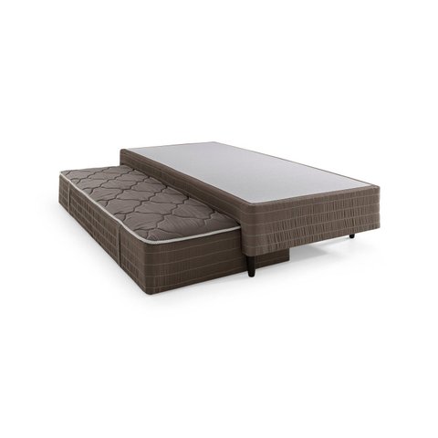 Base com Colchão Auxiliar Solteiro 96cm Geneva Marrom Herval