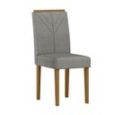 Ver imagem 6 de Conjunto Sala de Jantar Mesa Tampo Redondo Vidro/MDF Isabela 135cm com 6 Cadeiras Amanda Marrom/Ypê/Cinza