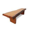 Ver imagem 2 de Banco de Tronco Pequiá Maciço Cor Imbuia para Mesa ou Jardim:comp200xalt45xlarg35/marrom