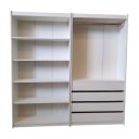 Ver imagem 1 de Kit Prateleira + Cabideiro com 4 Gavetas 100% Mdf Branco - Suprema Móveis