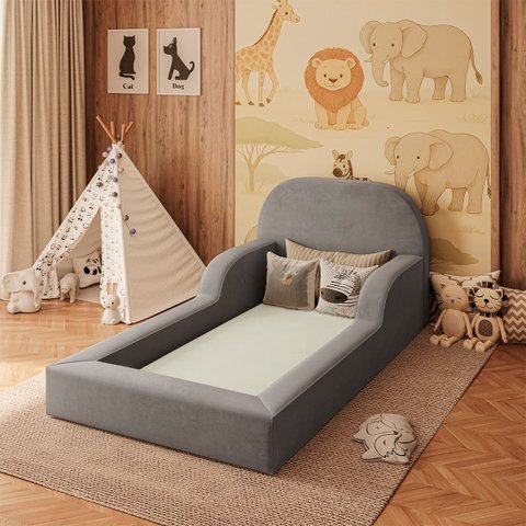 Cama Colchão Montessoriana Infantil Proteção Lateral Balaqui