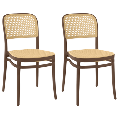 Kit 2 Cadeiras de Jantar Roma para Sala e Cozinha - Marrom