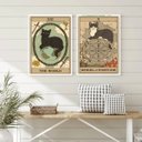 Ver imagem 2 de Kit 2 Quadros Cartas Tarot - Gatos 24x18cm - com Vidro:madeira Preta