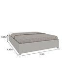 Ver imagem 4 de Cama Casal em MDP 193cm x 144cm Mônaco Off White