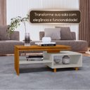 Ver imagem 4 de Mesa de Centro Lima Tampo Duplo com Pés em Madeira Maciça:naturalle-off-white