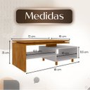 Ver imagem 2 de Mesa de Centro Lima Tampo Duplo com Pés em Madeira Maciça:naturalle-off-white
