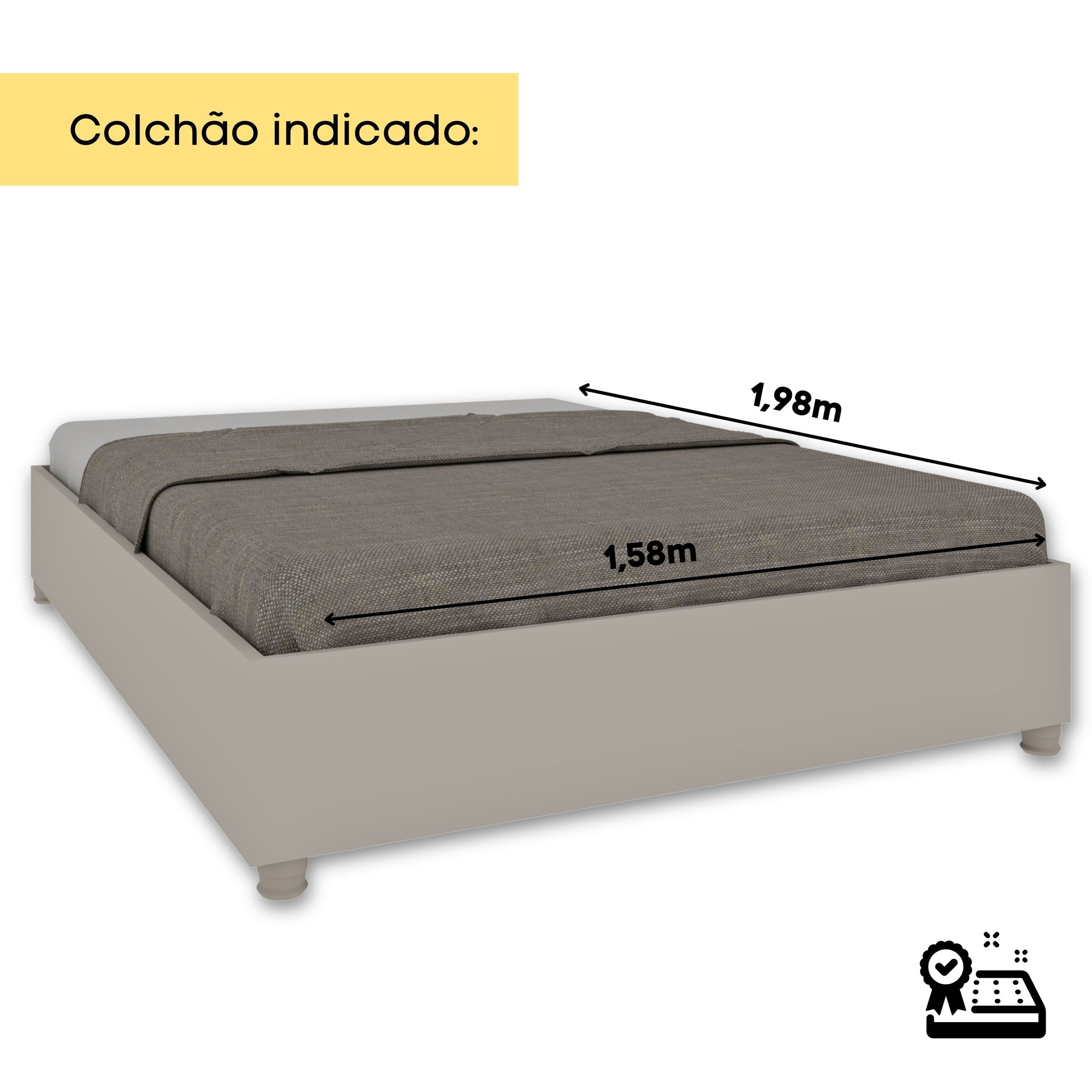 Cama Queen em Mdp 203cm X 164cm Mônaco - 2