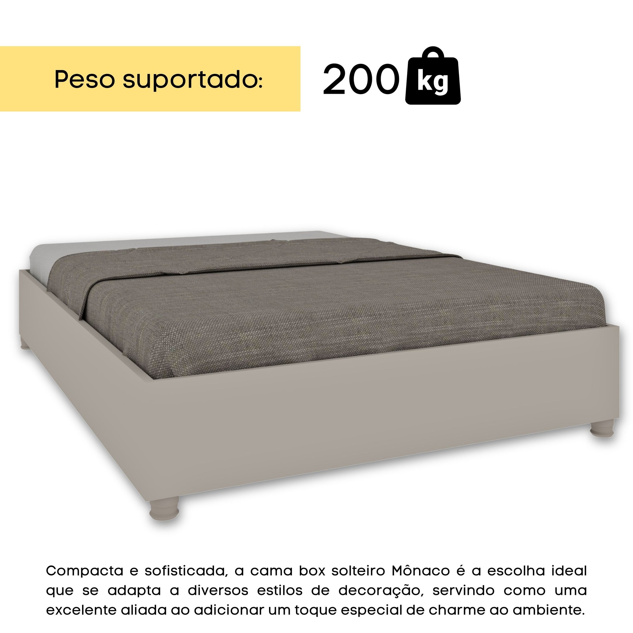 Cama Queen em Mdp 203cm X 164cm Mônaco - 3