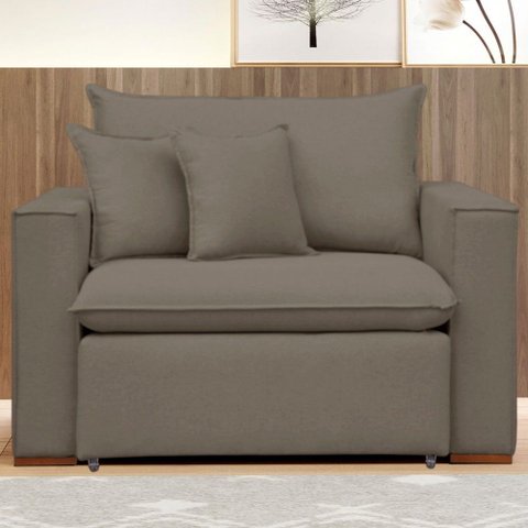 Poltrona Barcelona Retrátil Veludo/bege Escuro - Celflex