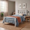 Ver imagem 1 de Cama Solteiro Metálica em Ferro com Colchão D20 Estrutura Reforçada Branco