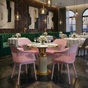 Ver imagem 2 de Conjunto Mesa de Jantar Redonda Imperial 70cm Branca com 4 Cadeiras Estofadas Marcela - Rosa