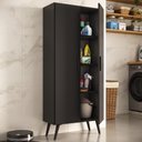 Ver imagem 1 de Armário de Lavanderia Multiuso 2 Portas 68cm Retrô Urban Multimóveis Mp6038 Preto