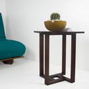 Ver imagem 2 de Mesa Lateral Design Quadrada Madeira Nobre Imbuia