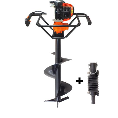 Perfurador de Solo Vulcan VPS520 2T 52cc 2,5hp Broca 80x30cm Com Pino Trava + Amortecedor Kawashima