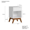 Ver imagem 3 de Mesa de Cabeceira Infantil Retrô 1 Gaveta Sonhare Branco