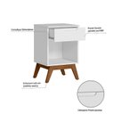 Ver imagem 4 de Mesa de Cabeceira Infantil Retrô 1 Gaveta Sonhare Branco