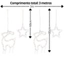 Ver imagem 5 de Cortina Pisca 8 Funções Rena e Estrela 130 Lâmpadas Branco Frio 3 Metros - Bela Flor
