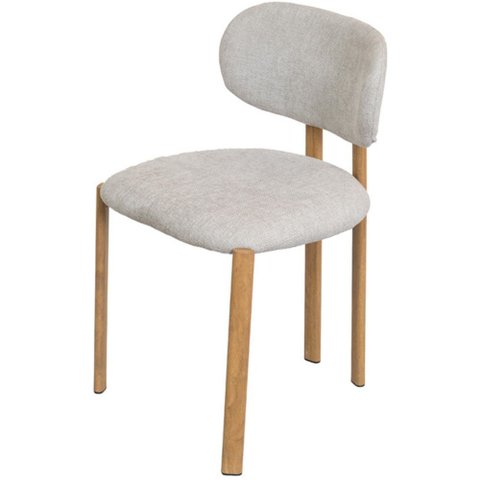 Cadeira Jari Base Clara - Linho Cinza