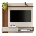 Ver imagem 1 de Painel para TV até 55" Ripado com Nicho MDP/MDF Amanda Freijo/Off White