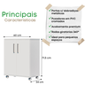 Armário Multiuso Despensa Gabinete para Cozinha e Lavanderia com Prateleiras e Rodinhas - 3