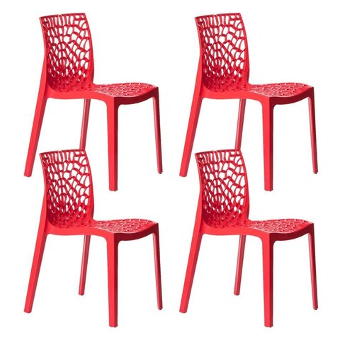 Kit 4 Cadeiras Gruvyer Design Cozinha Sala de Estar Jantar 